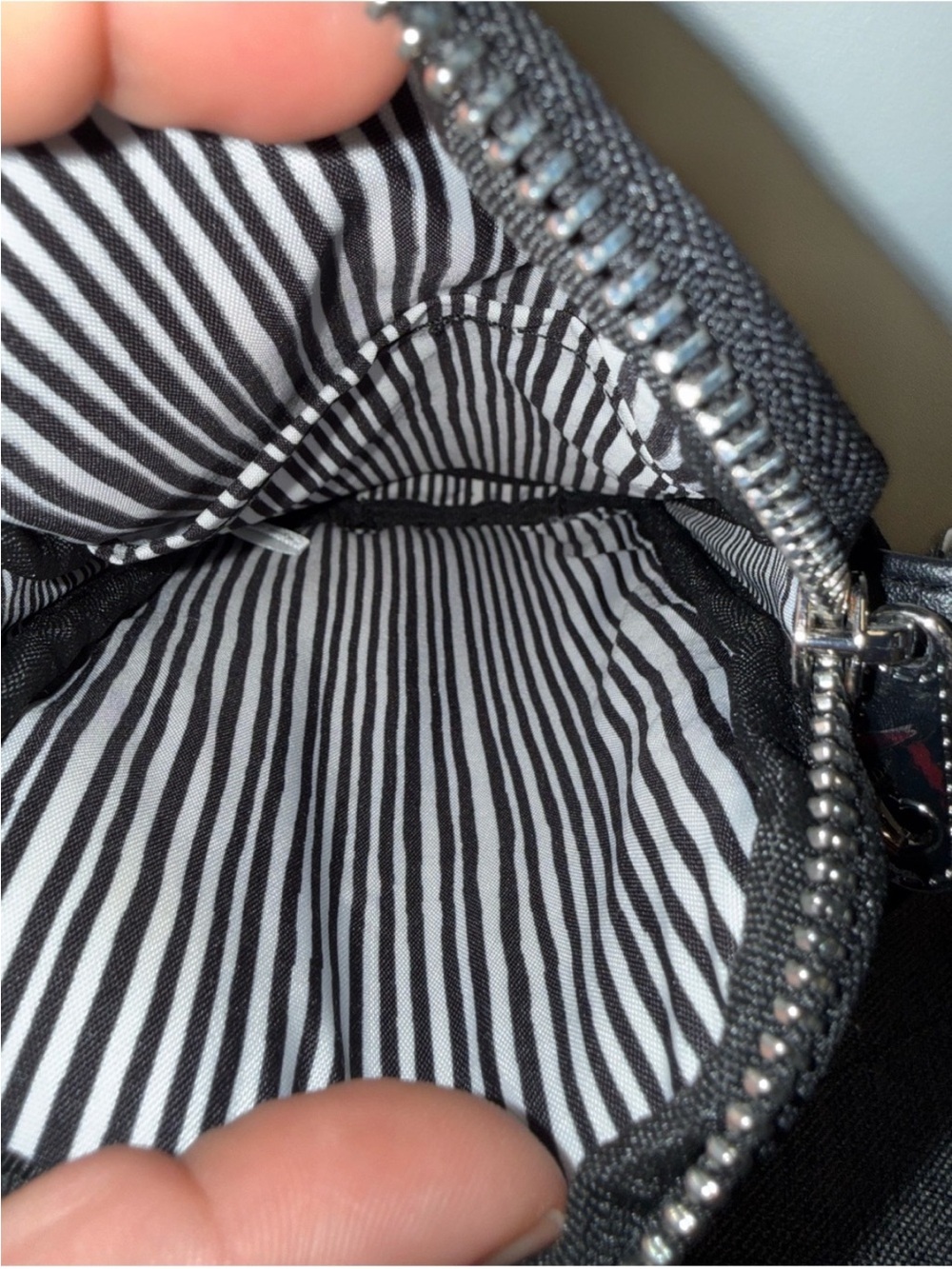 Brighton Black Crossbody Bag with Red and White Hearts - Picture 5 of 7